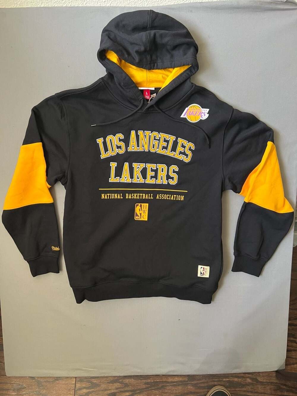 Mitchell & Ness LA Lakers Black Hardwood Classics Team OG 3.0 Pullover